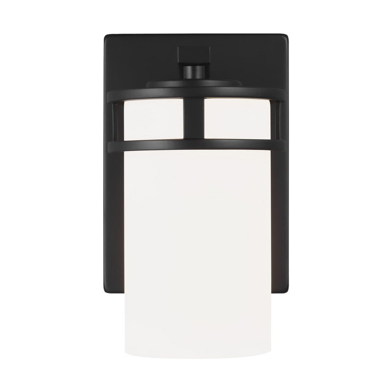 Generation Lighting 4121601-112 Robie One Light Wall / Bath Sconce, Midnight Black Main Image.jpg