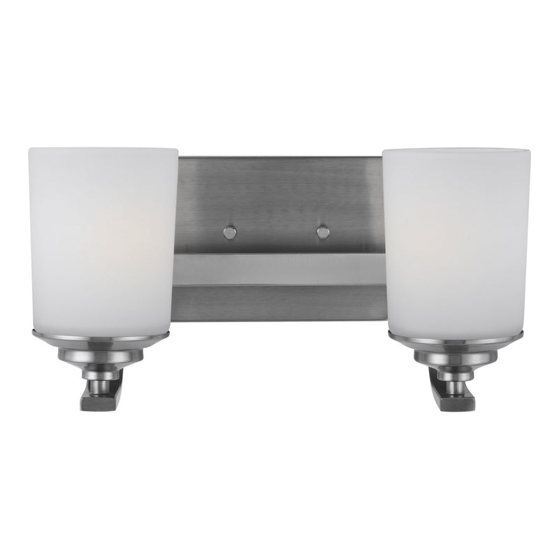 Generation Lighting 4430702-962 Kemal Two Light Wall / Bath, Brushed Nickel Main Image.jpg