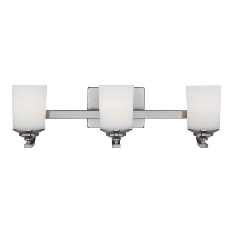 Generation Lighting 4430703-962 Kemal Three Light Wall / Bath, Brushed Nickel Main Image.jpg