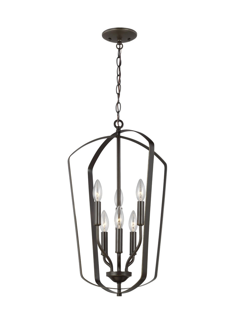 Generation Lighting 5134906EN-710 Romee Six Light Hall / Foyer, Bronze Main Image.jpg