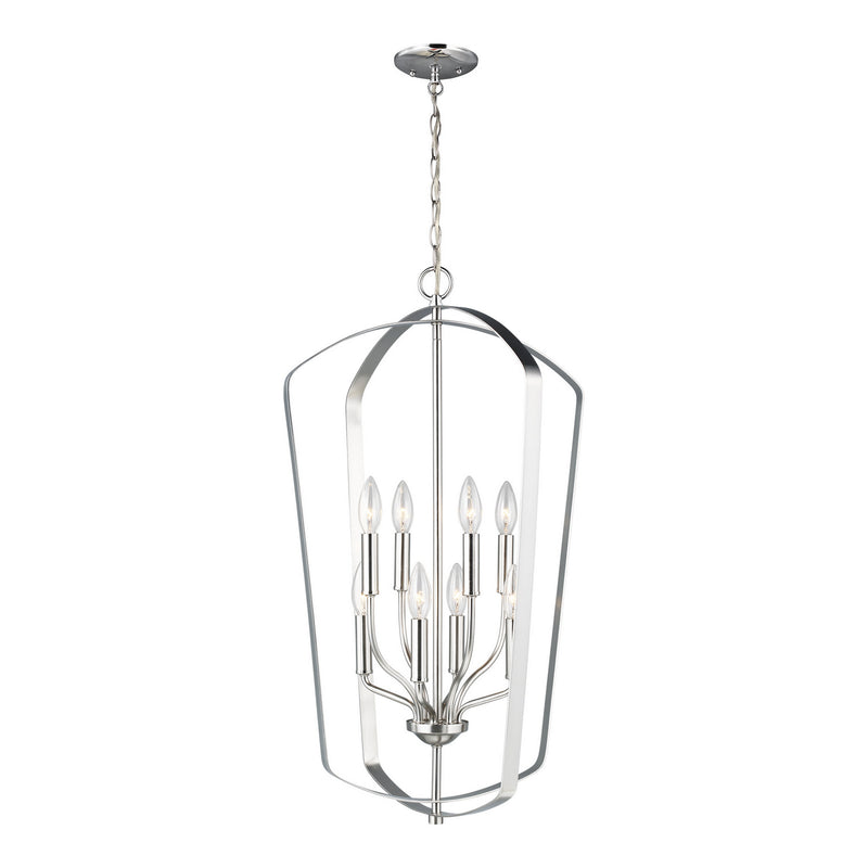 Generation Lighting 5134908-962 Romee Eight Light Hall / Foyer Pendant, Brushed Nickel Main Image.jpg