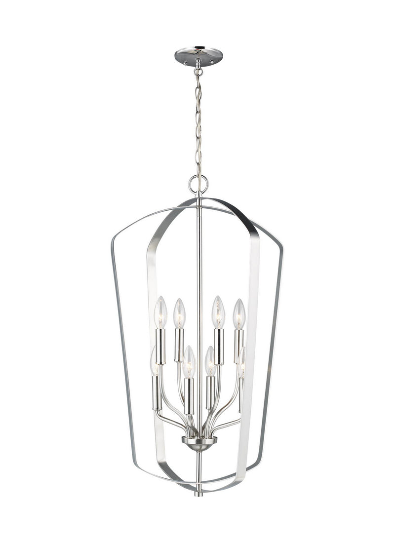 Generation Lighting 5134908EN-962 Romee Eight Light Hall / Foyer, Brushed Nickel Main Image.jpg