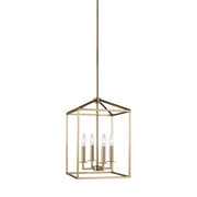 Generation Lighting 5215004-848 Perryton Four Light Hall / Foyer Pendant, Satin Brass Main Image.jpg