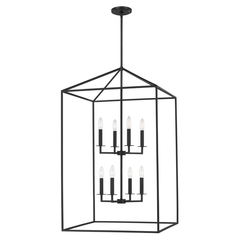 Generation Lighting 5315008-112 Perryton Eight Light Hall / Foyer, Midnight Black Main Image.jpg