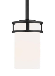 Generation Lighting 6121601EN3-112 Robie One Light Mini-Pendant, Midnight Black Main Image.jpg