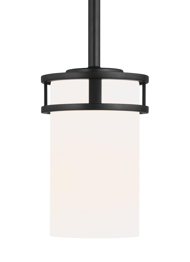 Generation Lighting 6121601EN3-112 Robie One Light Mini-Pendant, Midnight Black Main Image.jpg