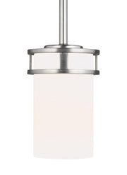Generation Lighting 6121601EN3-962 Robie One Light Mini-Pendant, Brushed Nickel Main Image.jpg