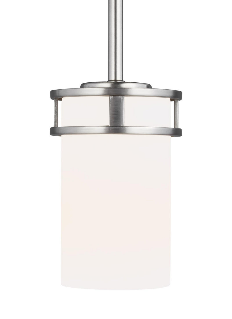 Generation Lighting 6121601EN3-962 Robie One Light Mini-Pendant, Brushed Nickel Main Image.jpg