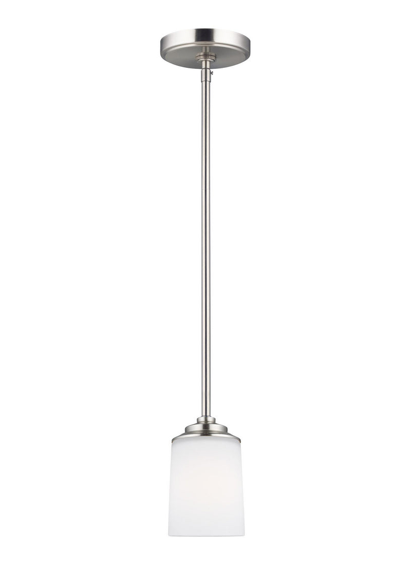 Generation Lighting 6130701EN3-962 Kemal One Light Mini-Pendant, Brushed Nickel Main Image.jpg