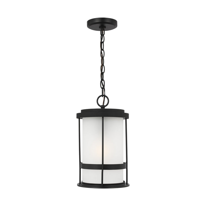 Generation Lighting 6290901-12 Wilburn One Light Outdoor Pendant, Black Main Image.jpg
