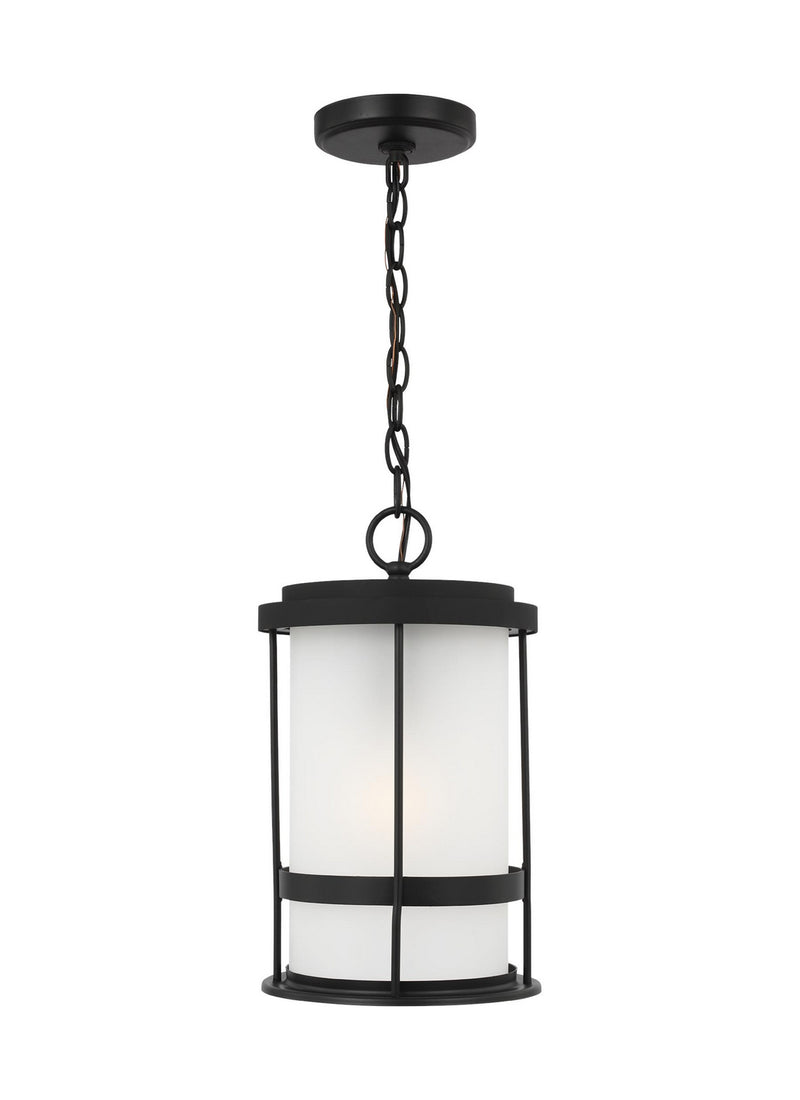Generation Lighting 6290901EN3-12 Wilburn One Light Outdoor Pendant, Black Main Image.jpg