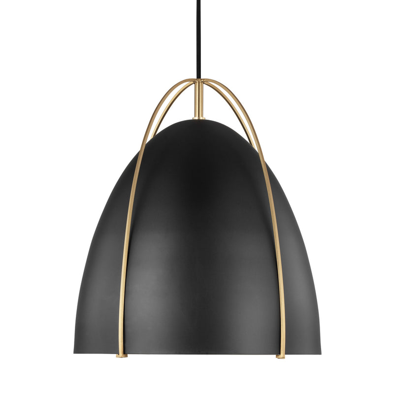 Visual Comfort Studio 6551701-848 Norman One Light Pendant, Satin Brass Alternate Image.jpg