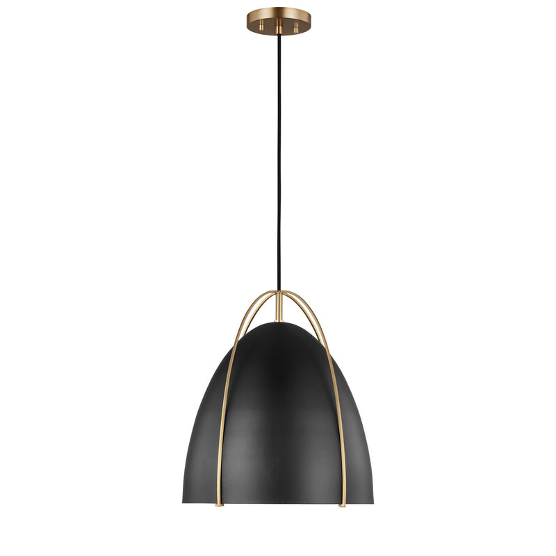 Visual Comfort Studio 6551701-848 Norman One Light Pendant, Satin Brass Main Image.jpg