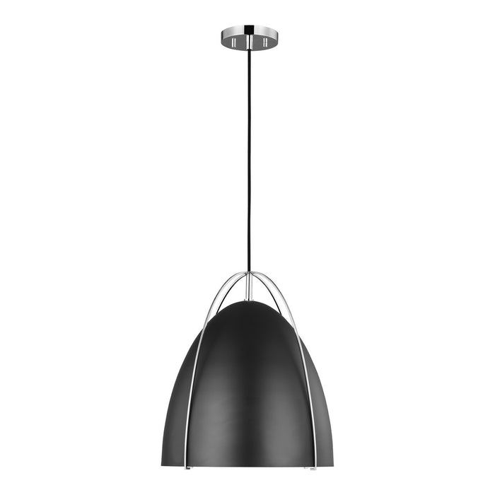 Visual Comfort Studio 6551701EN3-05 Norman One Light Pendant, Chrome Main Image.jpg