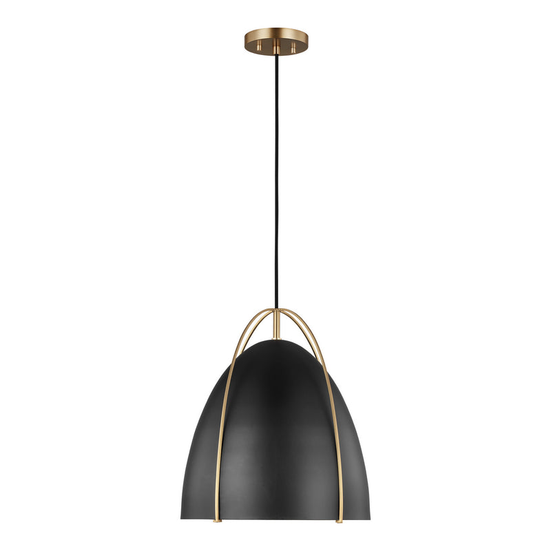 Visual Comfort Studio 6551701EN3-848 Norman One Light Pendant, Satin Brass Main Image.jpg