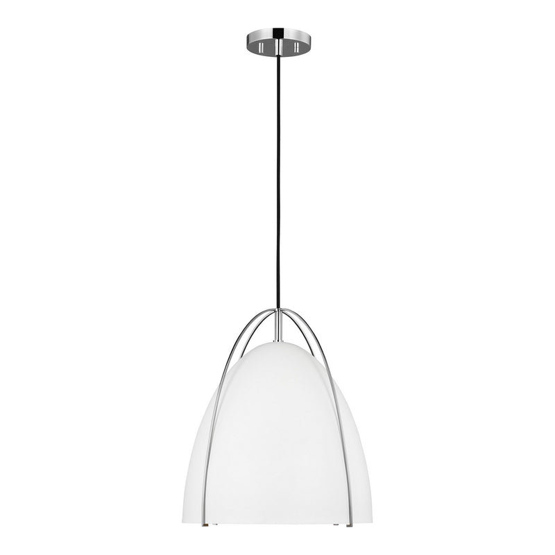 Visual Comfort Studio 6551801EN3-05 Norman One Light Pendant, Chrome Main Image.jpg