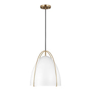 Visual Comfort Studio 6551801EN3-848 Norman One Light Pendant, Satin Brass Main Image.jpg