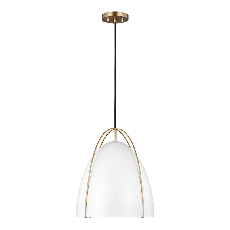 Visual Comfort Studio 6551801EN3-848 Norman One Light Pendant, Satin Brass Main Image.jpg