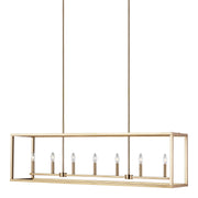 Generation Lighting 6634507-848 Moffet Street Seven Light Island Pendant, Satin Brass Main Image.jpg