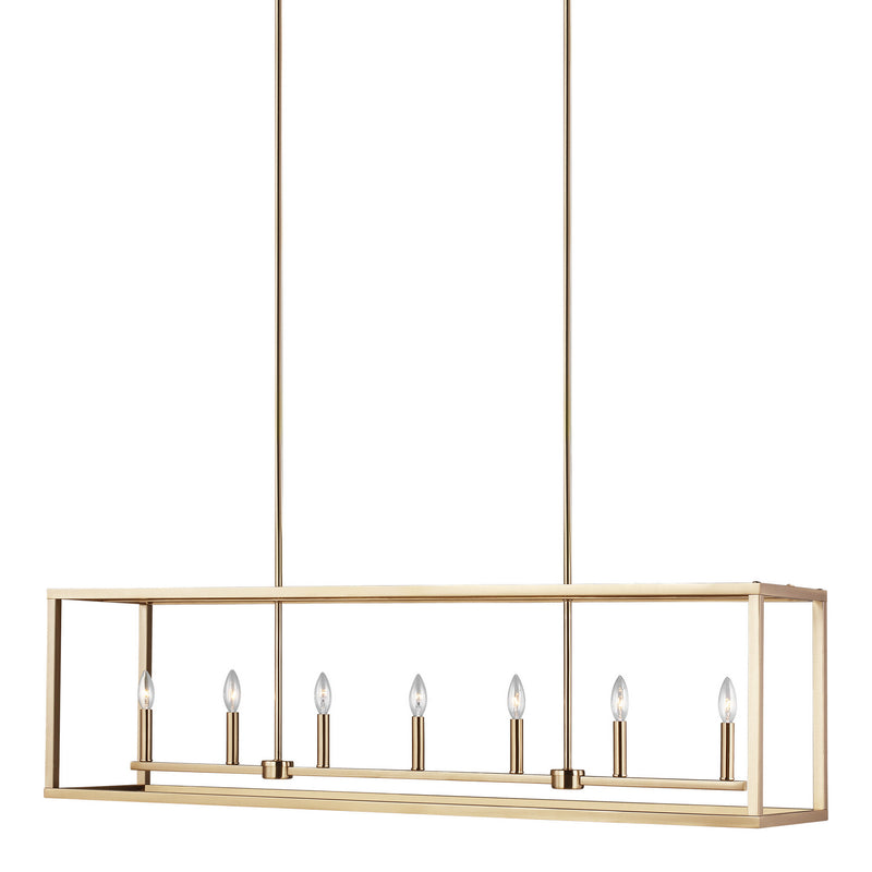 Generation Lighting 6634507-848 Moffet Street Seven Light Island Pendant, Satin Brass Main Image.jpg