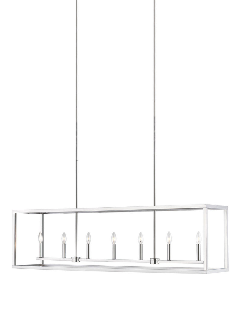Generation Lighting 6634507EN-962 Moffet Street Seven Light Island Pendant, Brushed Nickel Main Image.jpg