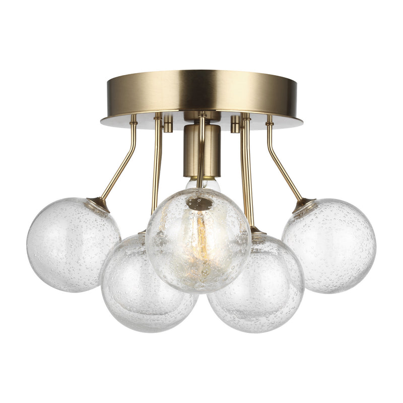 Visual Comfort Studio 7714301-848 Bronzeville One Light Semi-Flush Mount, Satin Brass Main Image.jpg