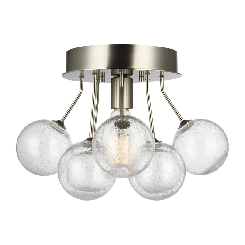 Visual Comfort Studio 7714301-962 Bronzeville One Light Semi-Flush Mount, Brushed Nickel Main Image.jpg