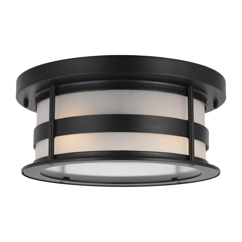 Generation Lighting 7890902-12 Wilburn Two Light Outdoor Flush Mount, Black Alternate Image.jpg