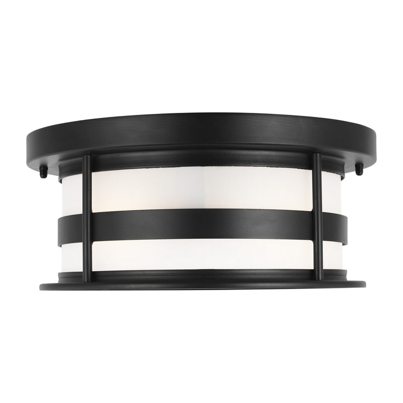 Generation Lighting 7890902-12 Wilburn Two Light Outdoor Flush Mount, Black Main Image.jpg