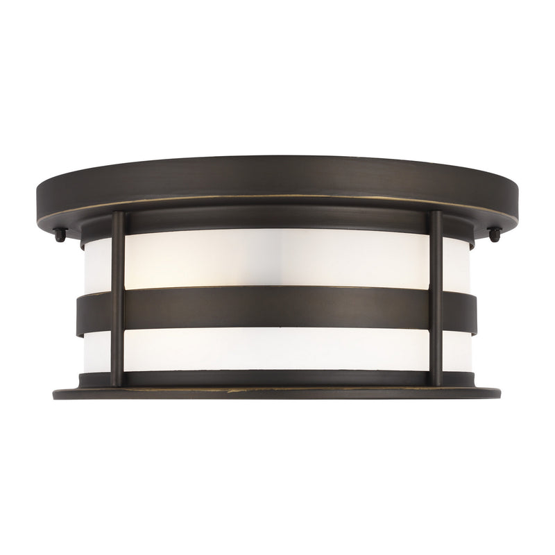 Generation Lighting 7890902-71 Wilburn Two Light Outdoor Flush Mount, Antique Bronze Main Image.jpg