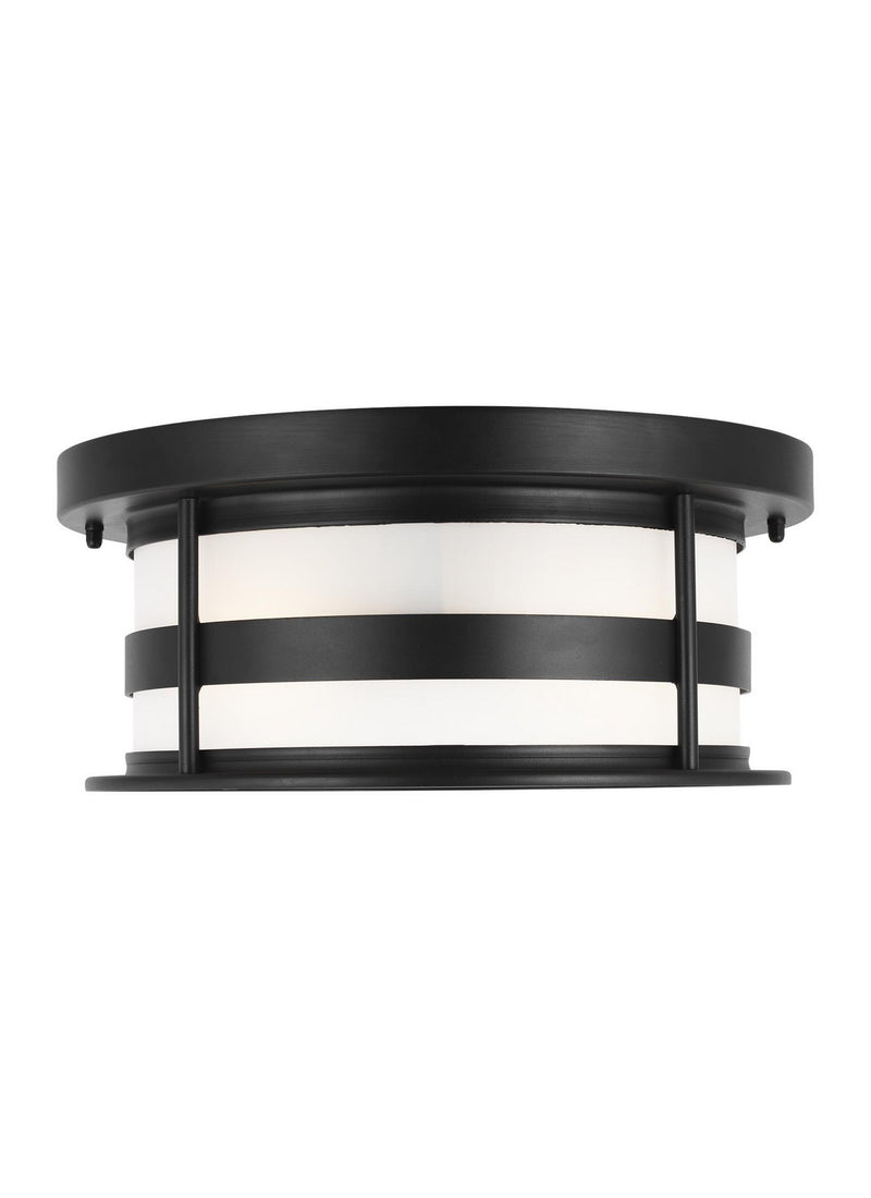 Generation Lighting 7890902EN3-12 Wilburn Two Light Outdoor Flush Mount, Black Main Image.jpg