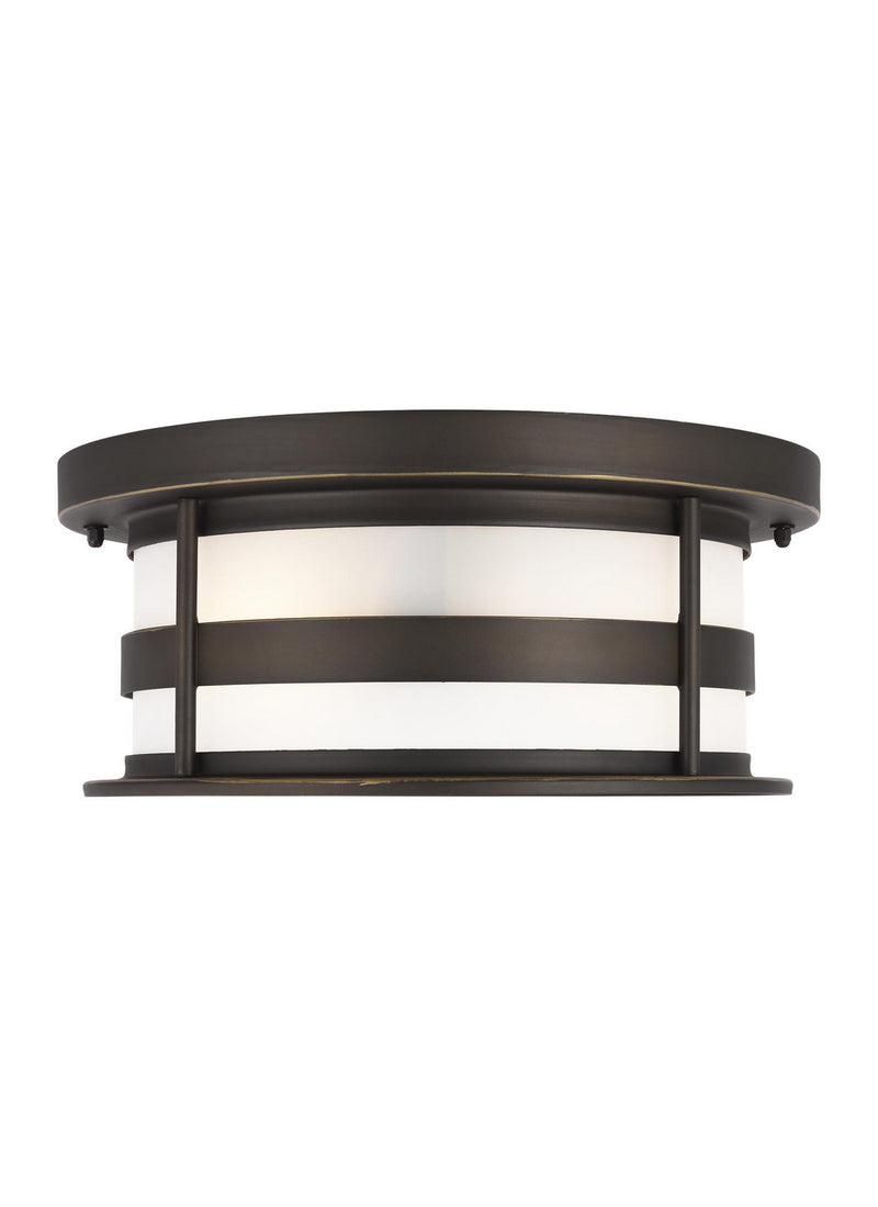 Generation Lighting 7890902EN3-71 Wilburn Two Light Outdoor Flush Mount, Antique Bronze Main Image.jpg