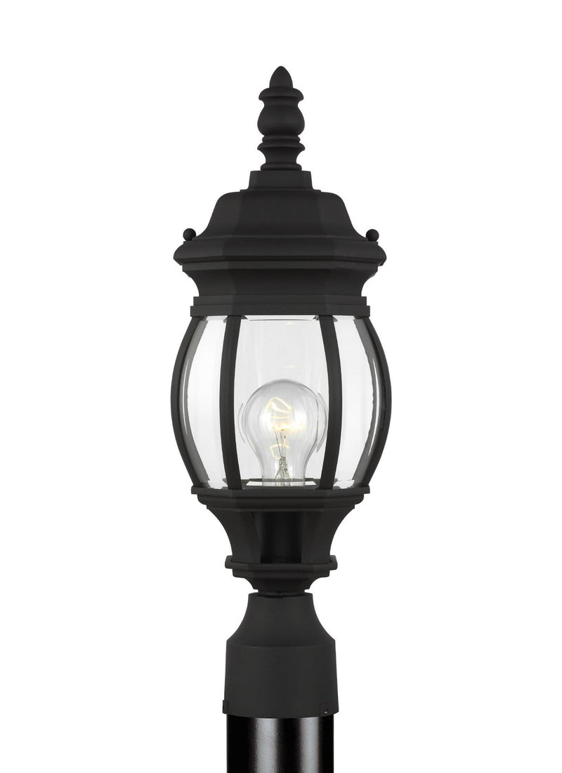 Generation Lighting 82202-12 Wynfield One Light Outdoor Post Lantern, Black Main Image.jpg