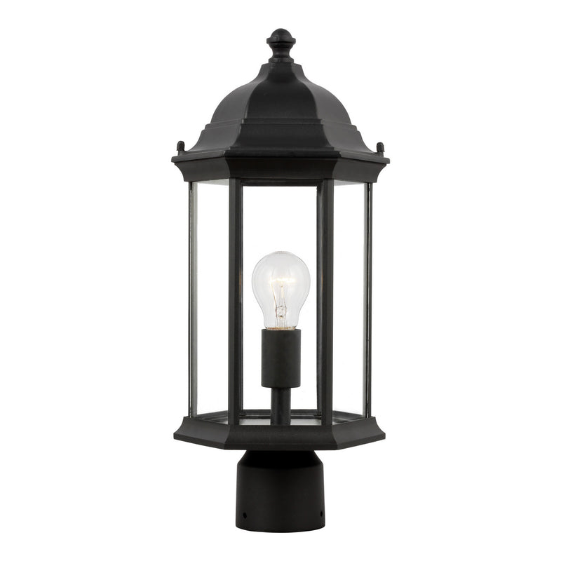 Generation Lighting 8238601-12 Sevier One Light Outdoor Post Lantern, Black Main Image.jpg