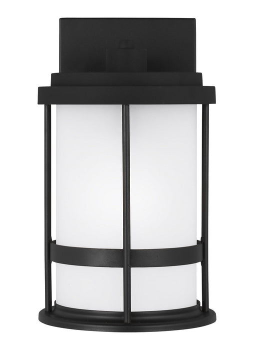 Generation Lighting 8590901DEN3-12 Wilburn One Light Outdoor Wall Lantern, Black Main Image.jpg