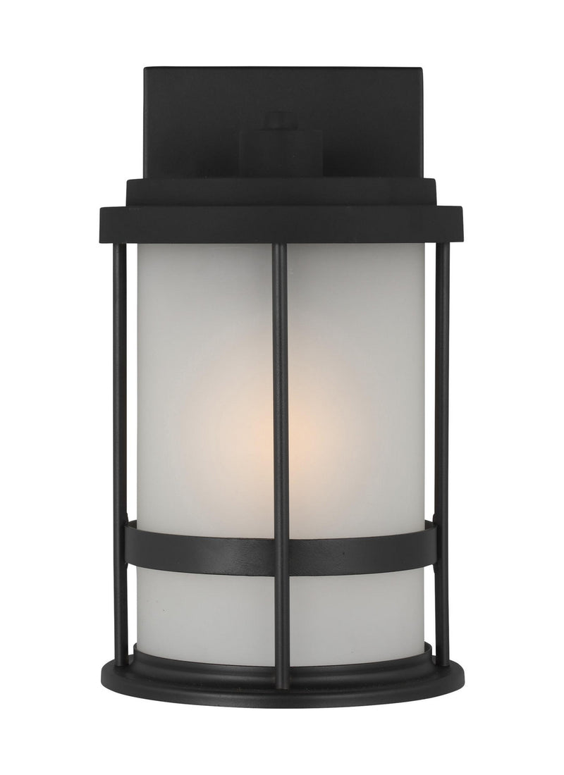 Generation Lighting 8590901EN3-12 Wilburn One Light Outdoor Wall Lantern, Black Main Image.jpg
