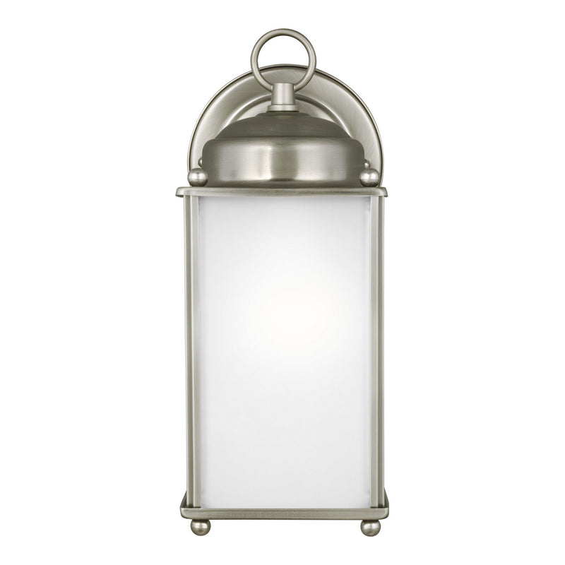 Generation Lighting 8593001-965 New Castle One Light Outdoor Wall Lantern, Antique Brushed Nickel Main Image.jpg