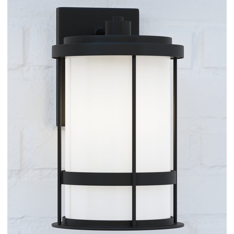 Generation Lighting 8690901-12 Wilburn One Light Outdoor Wall Lantern, Black Alternate Image 3.jpg