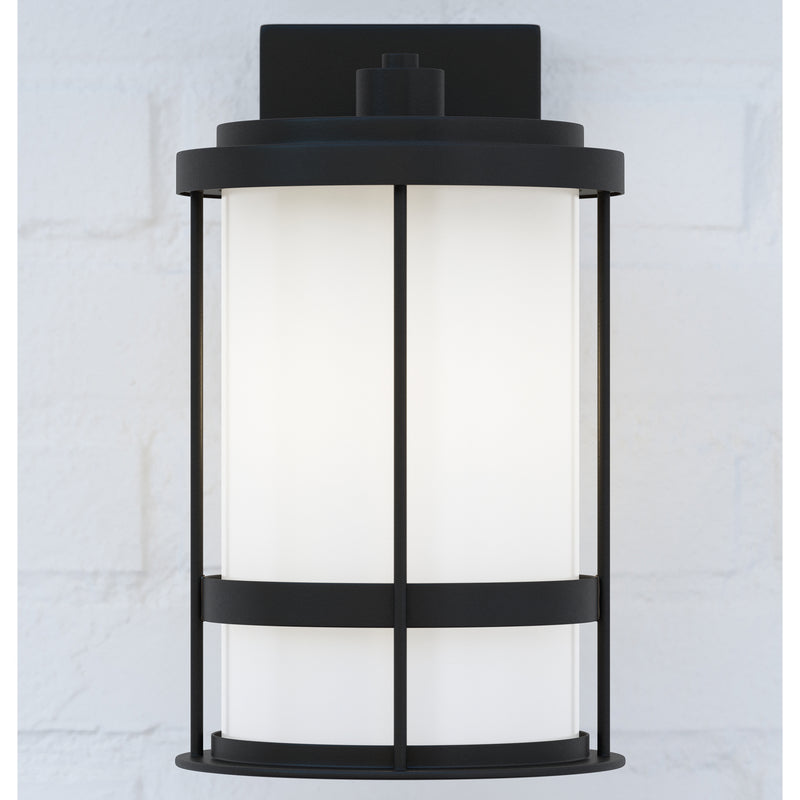 Generation Lighting 8690901-12 Wilburn One Light Outdoor Wall Lantern, Black Alternate Image 4.jpg