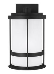 Generation Lighting 8690901DEN3-12 Wilburn One Light Outdoor Wall Lantern, Black Main Image.jpg