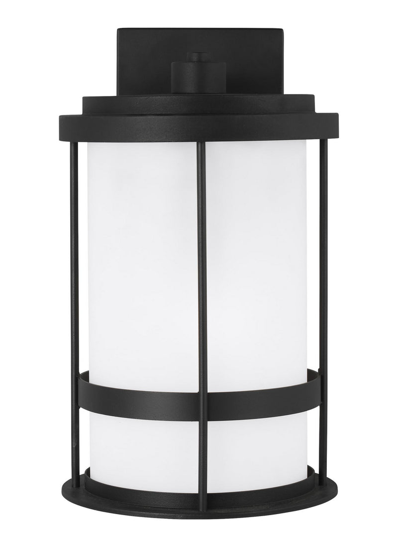 Generation Lighting 8690901DEN3-12 Wilburn One Light Outdoor Wall Lantern, Black Main Image.jpg