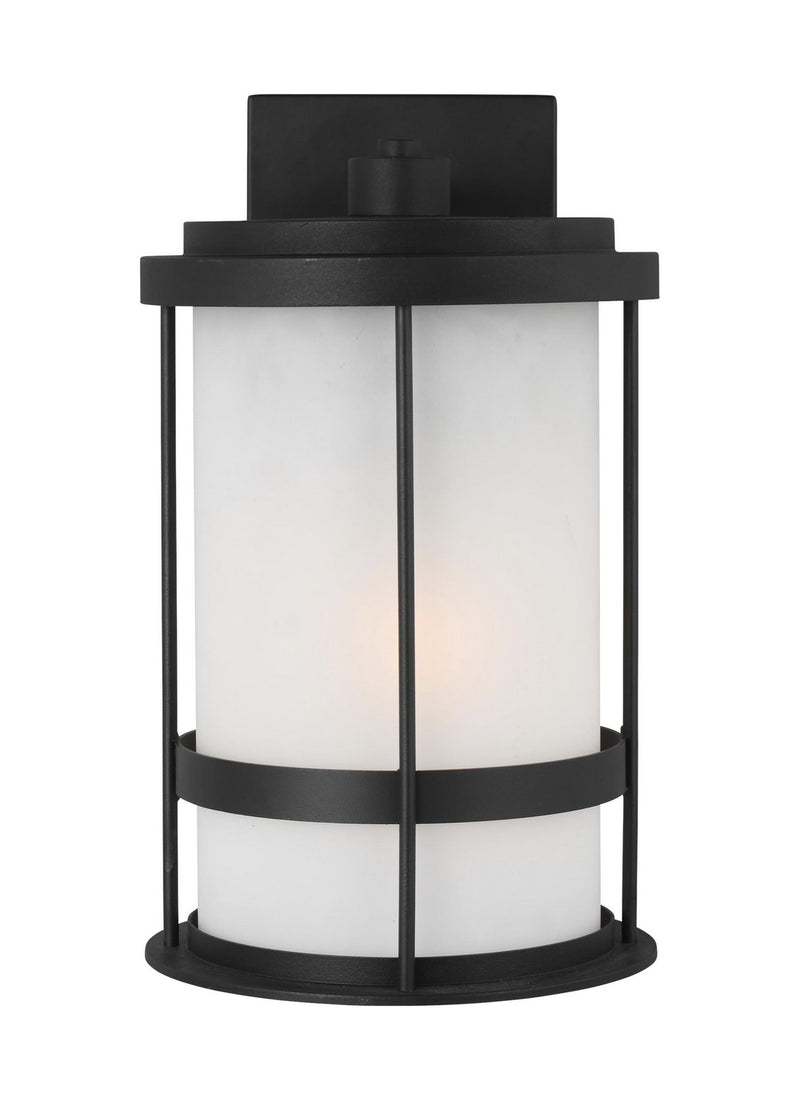 Generation Lighting 8690901EN3-12 Wilburn One Light Outdoor Wall Lantern, Black Main Image.jpg