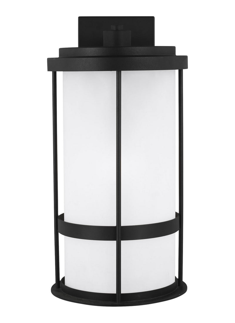 Generation Lighting 8790901DEN3-12 Wilburn One Light Outdoor Wall Lantern, Black Main Image.jpg