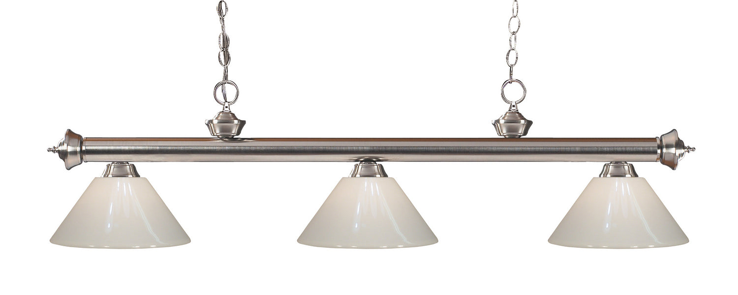 Z-Lite 100703BN-PWH Riviera Three Light Island Pendant, Brushed Nickel Main Image.jpg