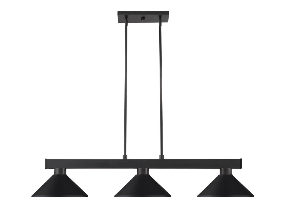 Z-Lite 152MB-MMB Cobalt Three Light Island Pendant, Matte Black Main Image.jpg