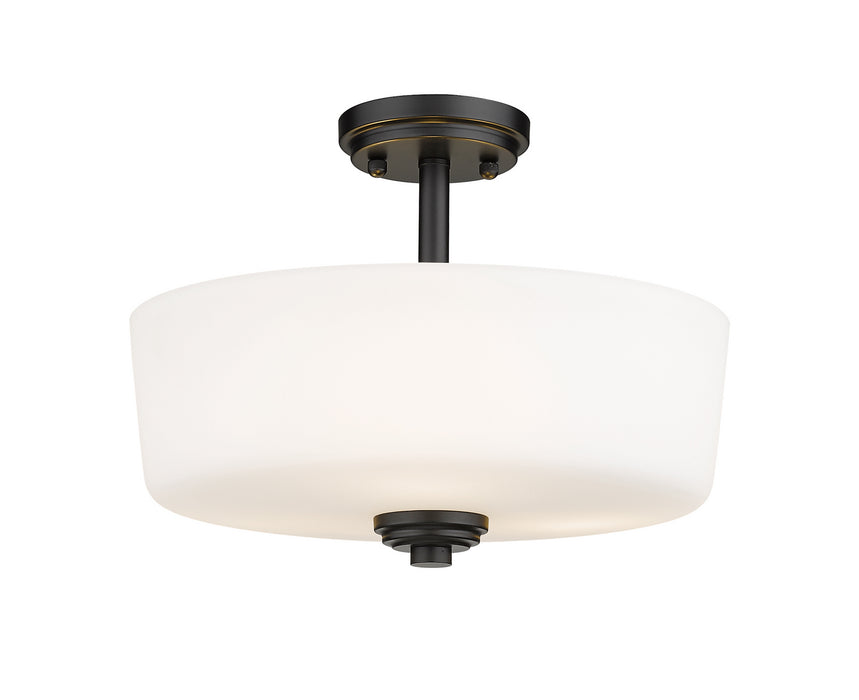 Z-Lite 220SF3-MB Arlington Three Light Semi Flush Mount, Matte Black Main Image.jpg