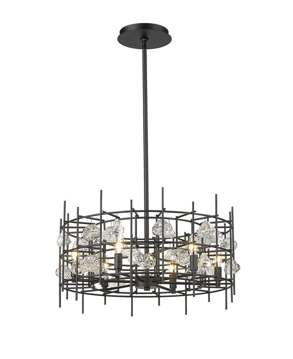 Z-Lite 4007-24MB Garroway Six Light Chandelier, Matte Black Main Image.jpg