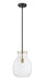 Z-Lite 476P-ROD-MB-OBR Bella One Light Mini Pendant, Matte Black / Olde Brass Main Image.jpg