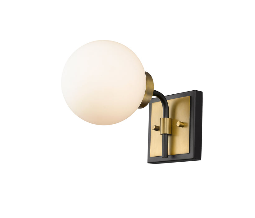 Z-Lite 477-1S-MB-OBR Parsons One Light Wall Sconce, Matte Black / Olde Brass Main Image.jpg