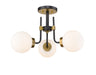 Z-Lite 477-3SF-MB-OBR Parsons Three Light Semi Flush Mount, Matte Black / Olde Brass Main Image.jpg